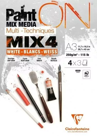 Blok A3 białych papierów mix4 250g 12ark - tantis.pl