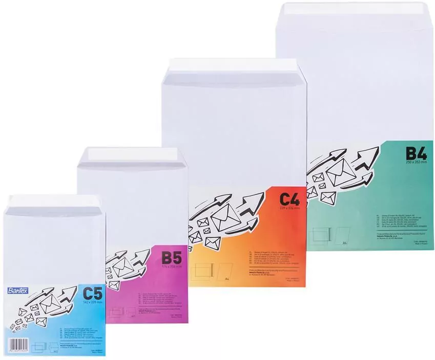 Koperta biała B4 35,3x25cm 25szt BANTEX - tantis.pl