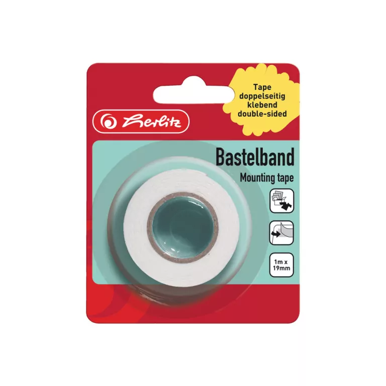 Taśma klejąca dwustronna biała 1m x19mm HERLITZ - tantis.pl