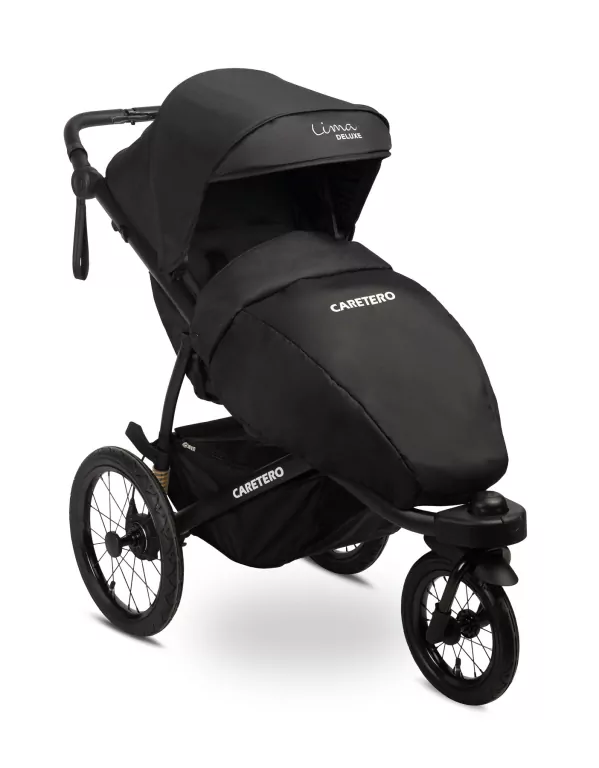 Caretero Lima Deluxe wózek spacerowy czarny - tantis.pl