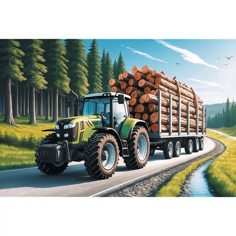 Puzzle 100 Ciągnik leśny TREFL - tantis.pl