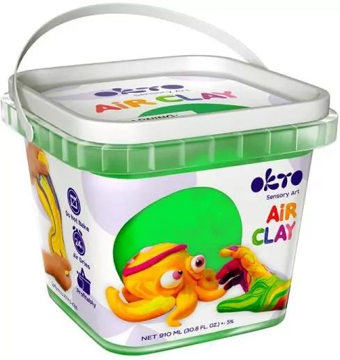 Zestaw lekkiej powietrznej ciastoliny zielon 910ml - tantis.pl