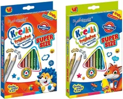 Kredki trójkątne. Super Size. 18 kol. + temperówka