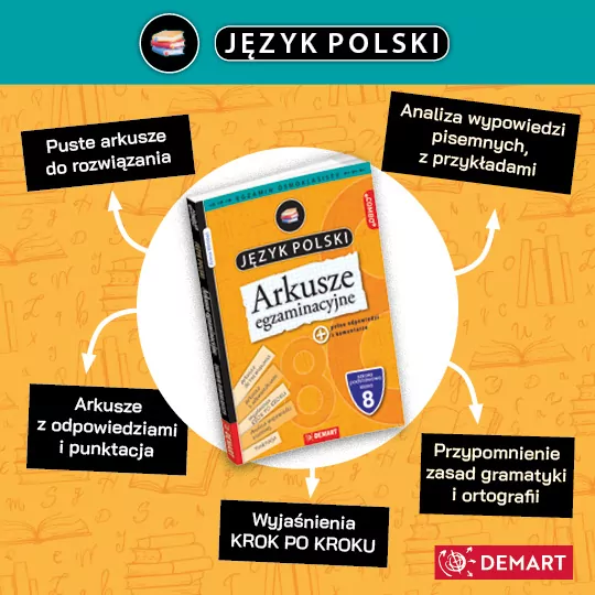 Arkusze egzaminacyjne J. polski dla 8-klasisty - tantis.pl