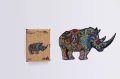 Puzzle drewniane eko 125. Rzadki nosorożec - tantis.pl