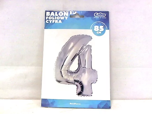 Balon foliowy cyfra 4 Beauty&Charm srebrna 92 cm - tantis.pl