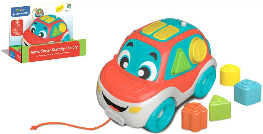 Clementoni Baby. Autko sorter. Kształty i kolory - tantis.pl