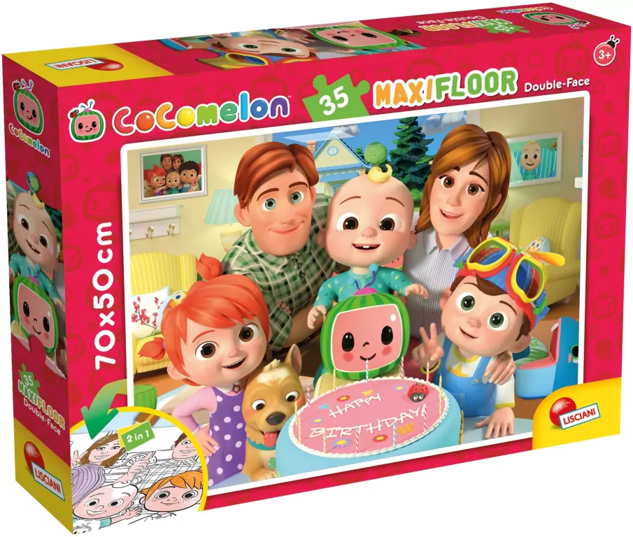 Cocomelon dwustronne puzzle podłogowe 35 el. - tantis.pl