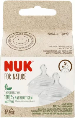 NUK. For Nature. Smoczek do butelki silikonowy. 2 sztuki