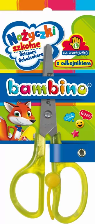 Nożyczki szkolne Bambino z odbojnikiem dla leworęcznych - tantis.pl