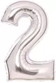 Balon foliowy cyfra 2 srebrna 51x66cm - tantis.pl