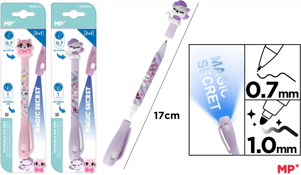 Długopis szpiegowski UV 0.7/1.0mm Kotki MIX - tantis.pl