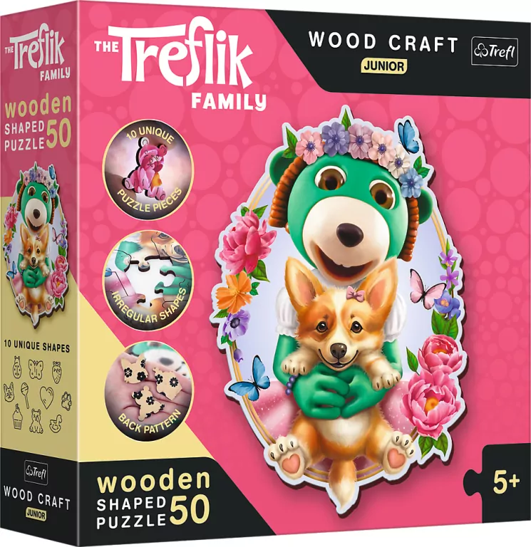 Puzzle drewniane 50. Wesołe Trefliki - tantis.pl