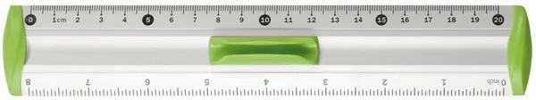 Tetis. Linijka 20cm aluminiowa, zielona - tantis.pl