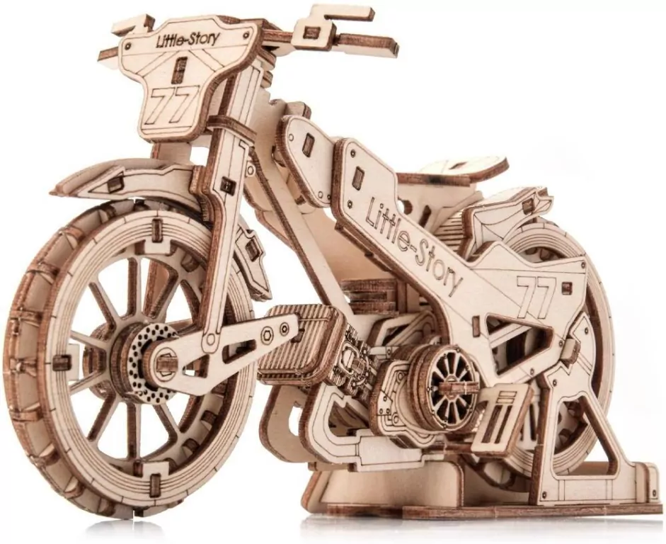 Puzzle drewniane 3D - Motocykl Żużlowy - tantis.pl