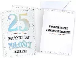 Karnet 25 rocznica ślubu