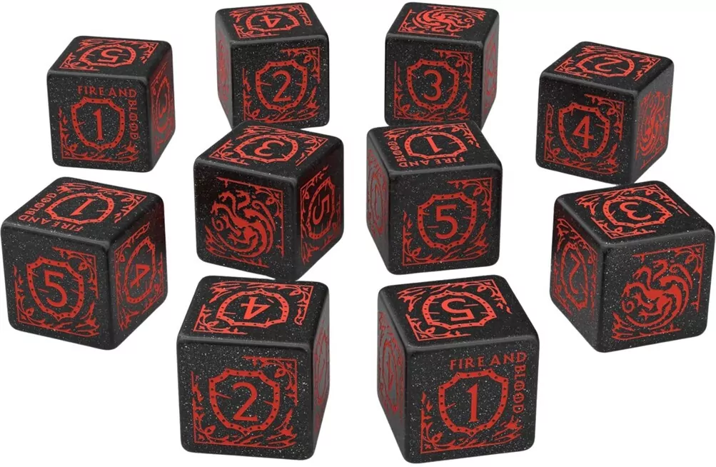 Komplet kości D6: Gra o Tron - Targaryen - tantis.pl