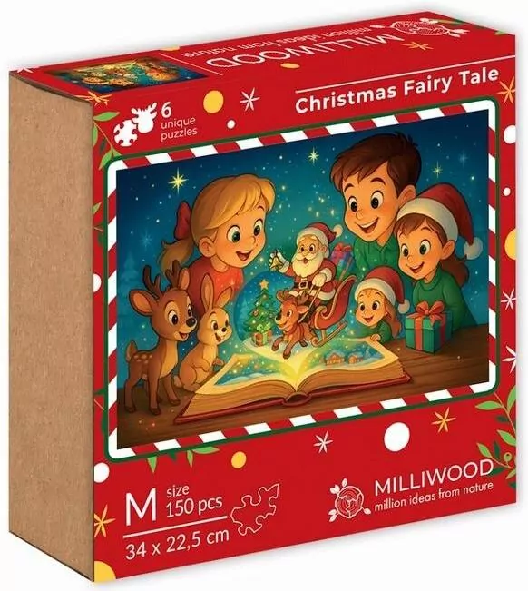 Puzzle drewniane 150 Świateczna Baśń - tantis.pl