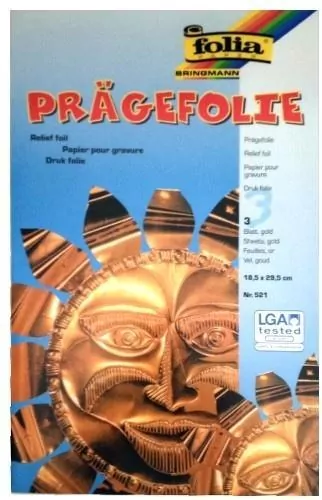 Folia metaliczna 18,5x29cm złota 3 arkusze - tantis.pl