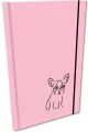 Notes A5 gładki z gumką Soft Touch lakier UV buldog róż pastel - tantis.pl