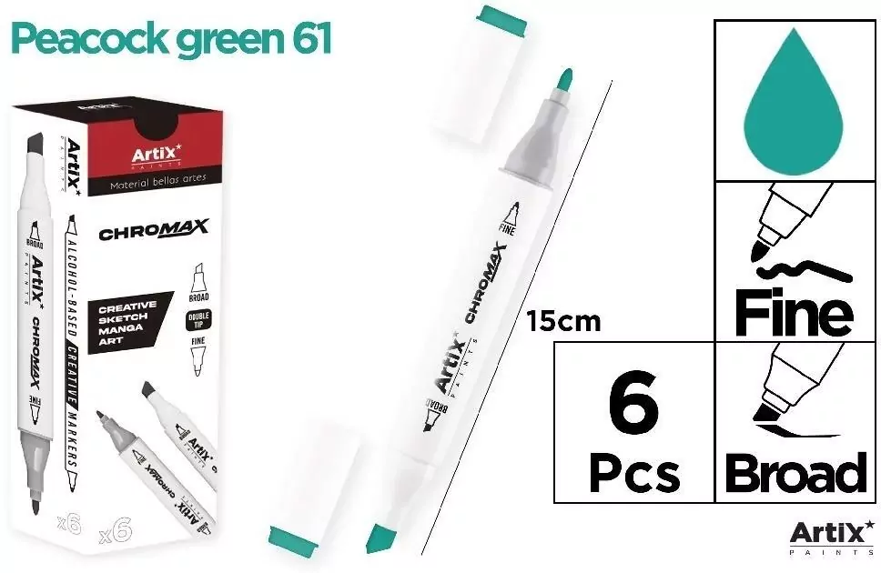 Marker Chromax z 2 końcówk peacock green 61 - tantis.pl