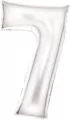 Balon foliowy cyfra 7 satynowa biała 86cm - tantis.pl