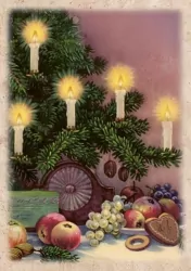 Karnet ST486 B6 + koperta Choinka ze świeczkami