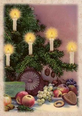 Karnet ST486 B6 + koperta Choinka ze świeczkami