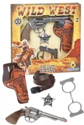 Zestaw kowboja. Rewolwer z akcesoriami