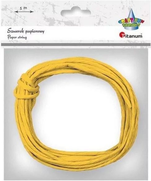 Sznurek papierowy 3.5 mm x 5 m, żółty - tantis.pl