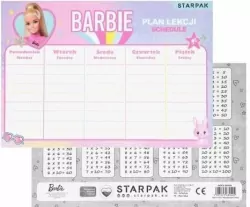 Plan lekcji z tabliczką mnożenia Barbie
