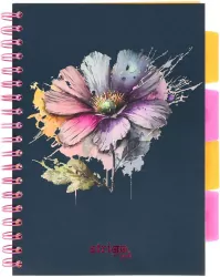 Kołozeszyt Pads B5/100K kratka Kwiaty granatowy