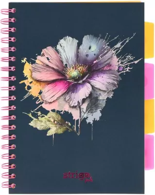 Kołozeszyt Pads B5/100K kratka Kwiaty granatowy