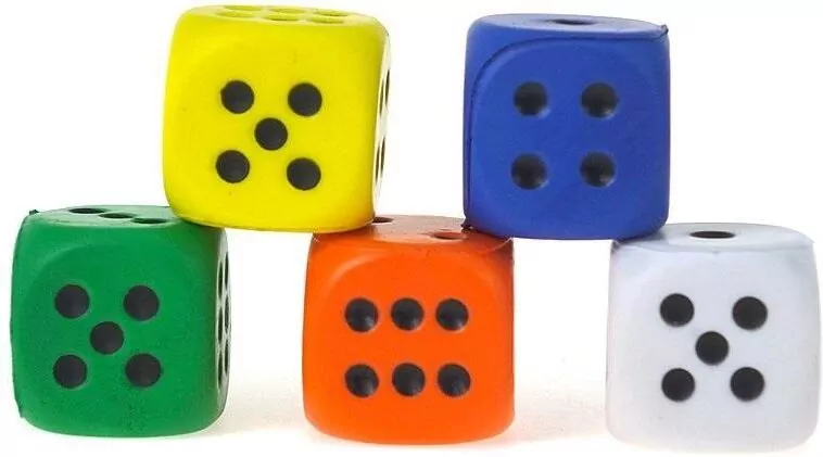 Piłeczka-kostka piankowa 6cm (12szt) - tantis.pl