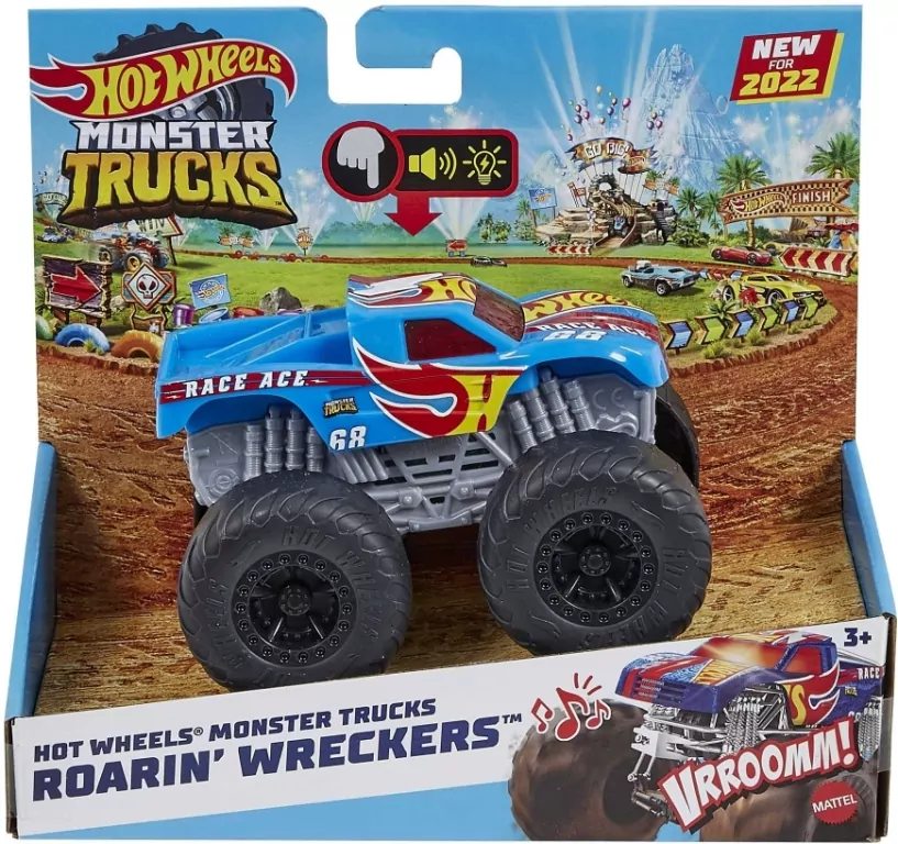 Hot Wheels Monster Trucks Roarin Wreckers Pojazd 1:43 - tantis.pl