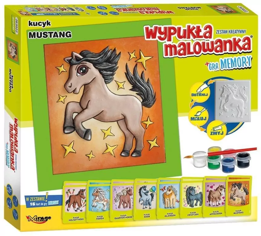 Wypukła malowanka Kucyk Mustang + gra memory - tantis.pl