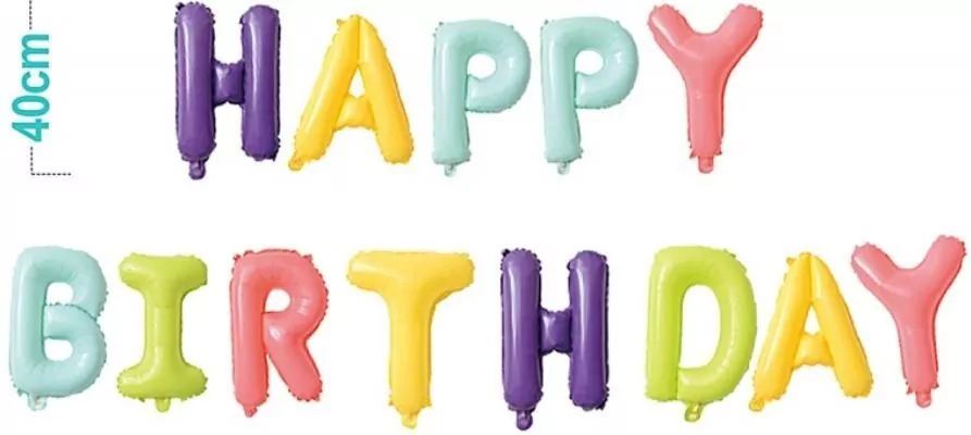 Balony girlanda Happy Birthday 40cm PARTY GO - tantis.pl