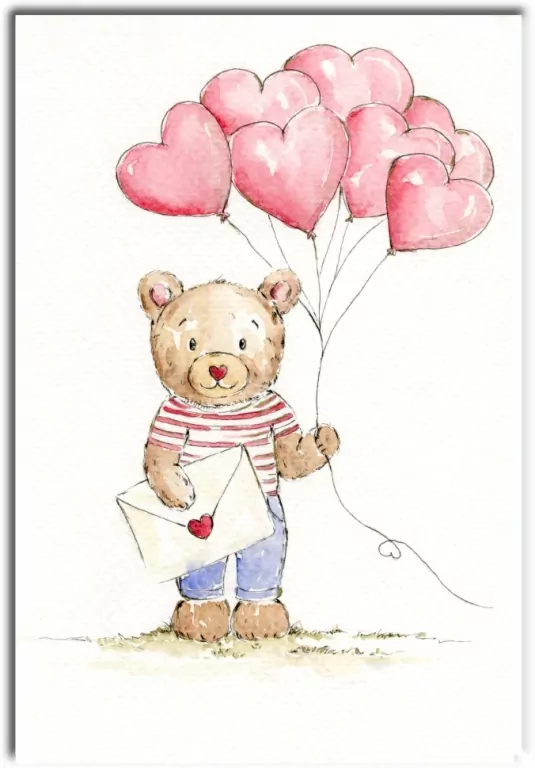Karnet B6 Miś z balonami - tantis.pl