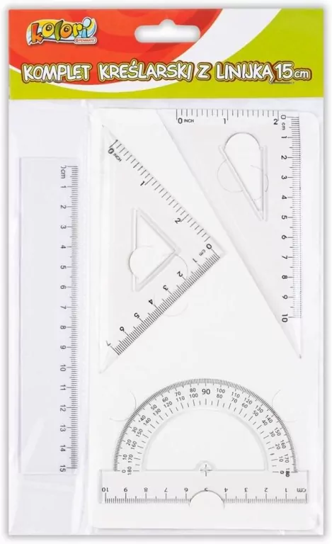 Komplet kreślarski z linijką 15cm - tantis.pl