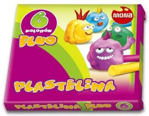 Plastelina fluo 6 kolorów.