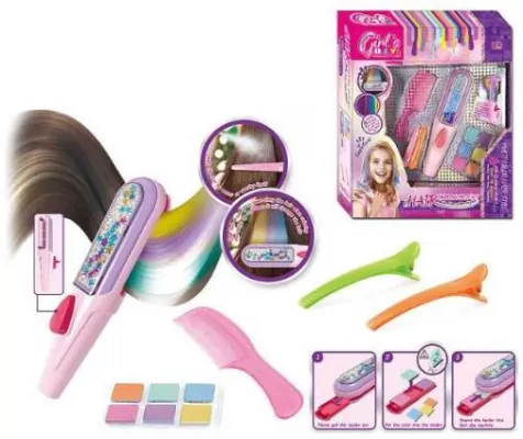 Kreda do kolorowania włosów + akcesoria Stylizacja włosów, Mała fryzjerka BZP7839