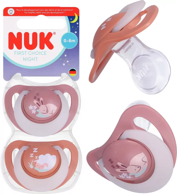 NUK. First Choice. Smoczki. 0-6 miesięcy. Królik/Owca. 2 sztuki - tantis.pl