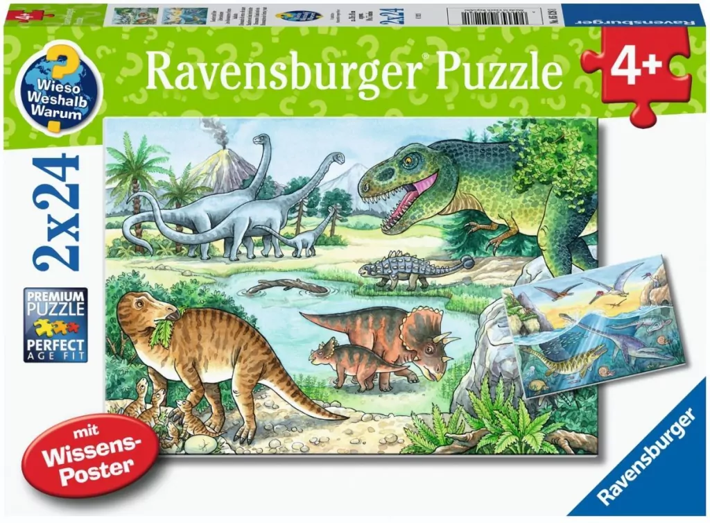 Puzzle 2x24 Dinosaurs - tantis.pl