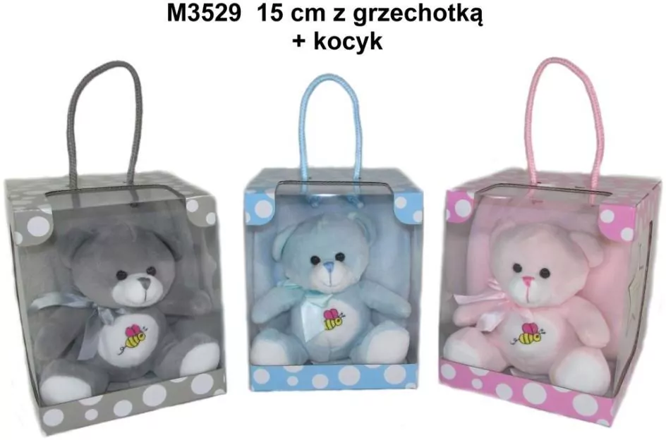 Miś z kocykiem 15cm MIX - tantis.pl