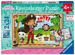 Ravensburger. Puzzle 2x24 dla dzieci. Koci Domek Gabi