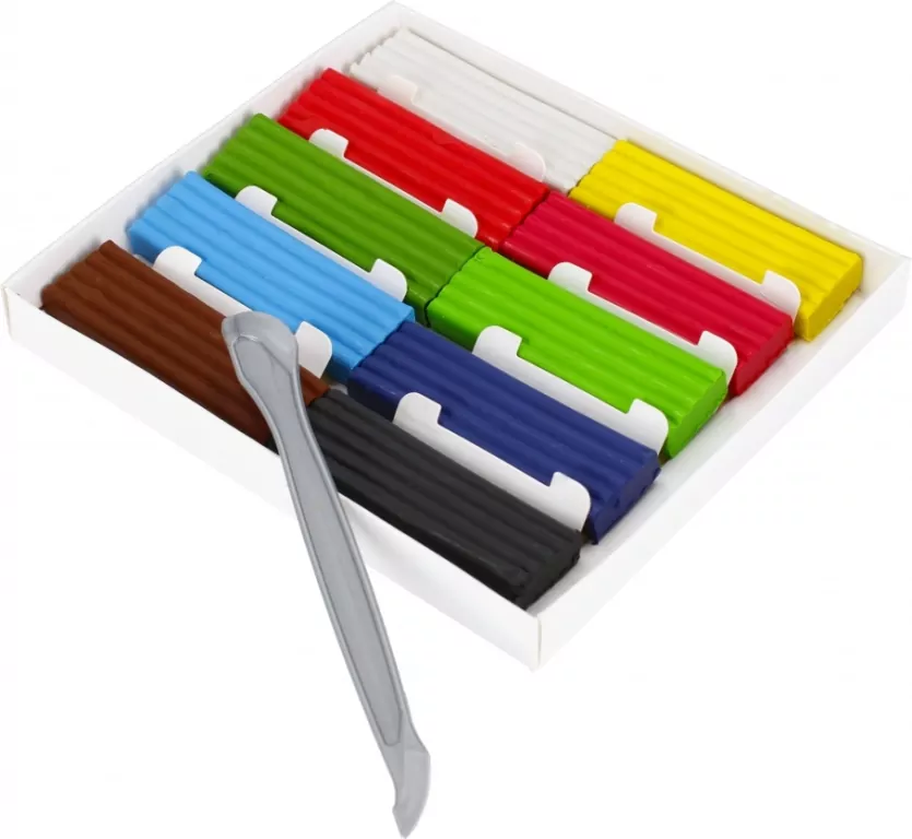 Plastelina 10 kolorów falista ze szpatułką Gabby - tantis.pl