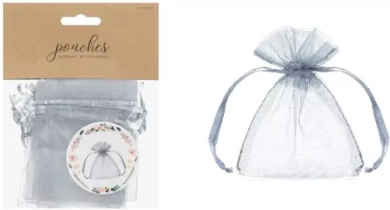 Woreczki z organzy srebrny 10cm