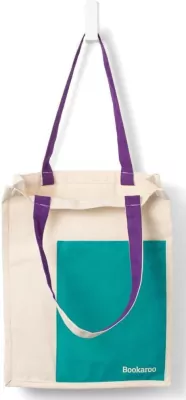 Bookaroo Torba bawełniana Turquoise&Purple