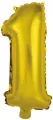 Balon foliowy mini cyfra 1 złota 19,5x40cm - tantis.pl