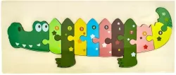 Puzzle drewniane. Kids z cyframi. Krokodyl